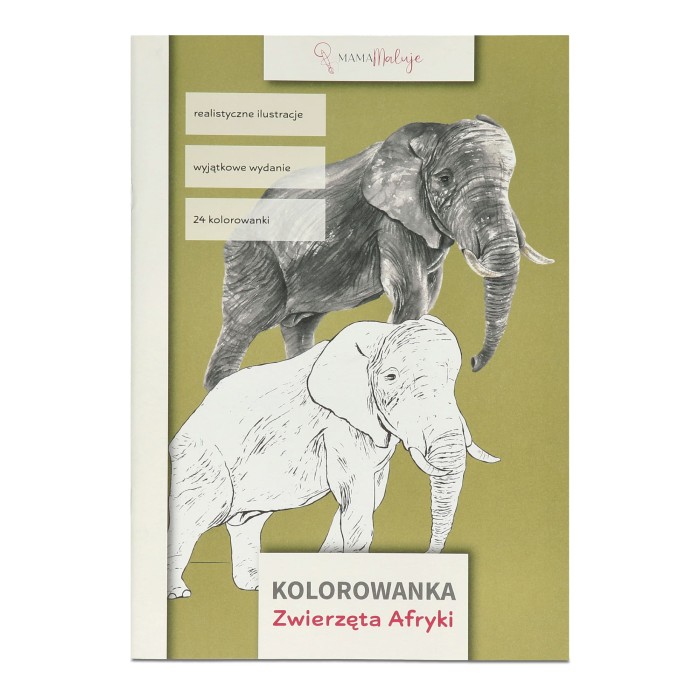 kolorowanka zwierzęta Afryki przód