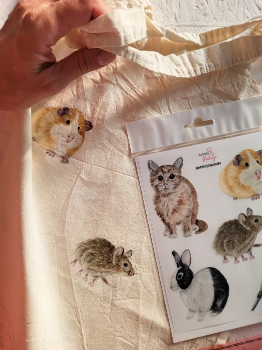 Naprasowanki zwierzęta domowe na torbie