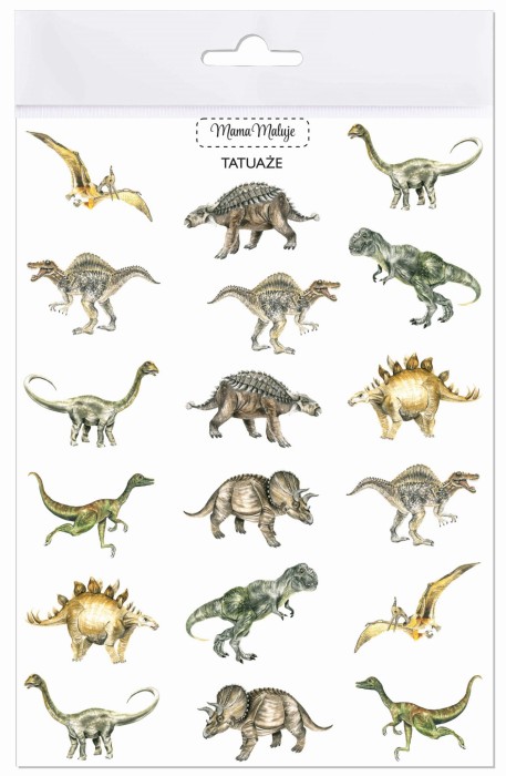 Tatuaże zmywalne dla dzieci Dinozaury