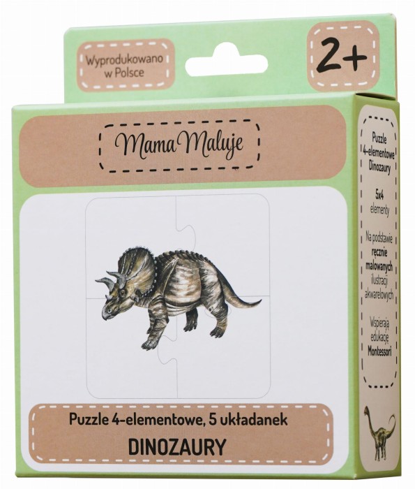 Puzzle 4-elementowe Dinozaury