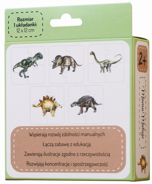 Puzzle 4-elementowe Dinozaury tył