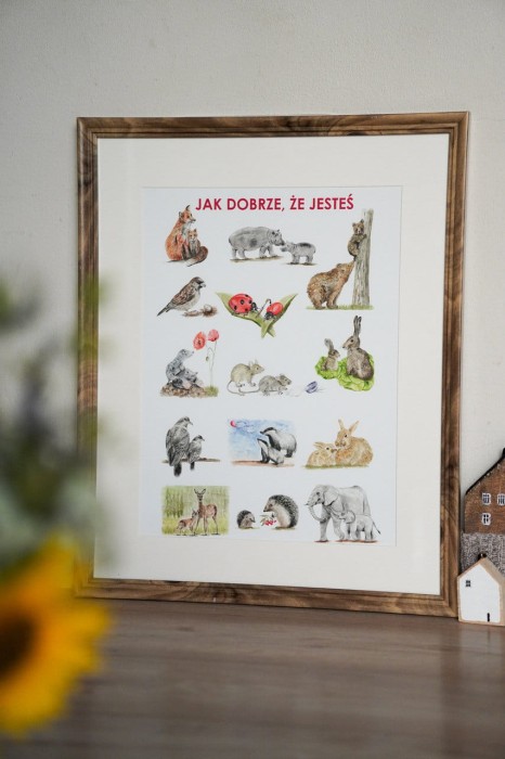Plakat Jak dobrze, że jesteś A3 w ramce