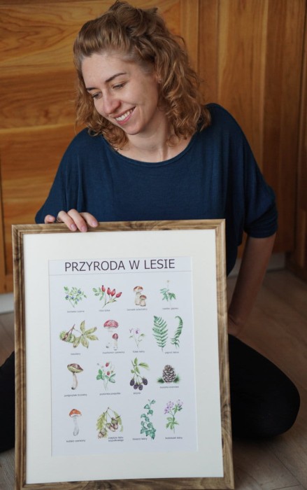 Plakat edukacyjny Przyroda w lesie z autorką