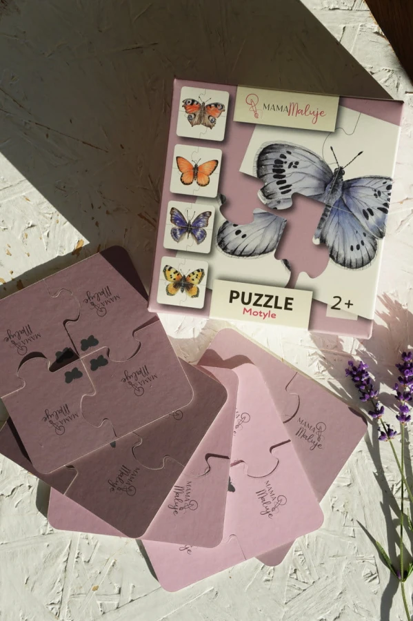 Puzzle 4-elementowe Motyle tyły puzzli