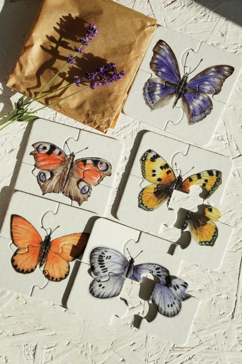 Puzzle 4-elementowe Motyle prezentacja puzzli