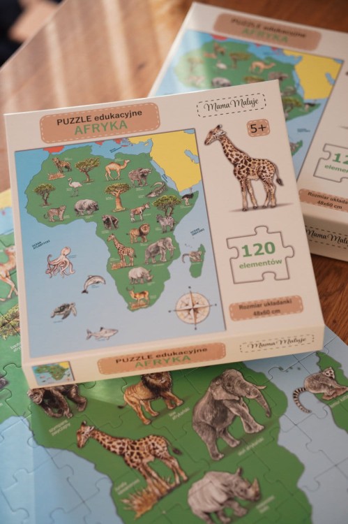 Puzzle edukacyjne Afryka 120 elementów pudełko