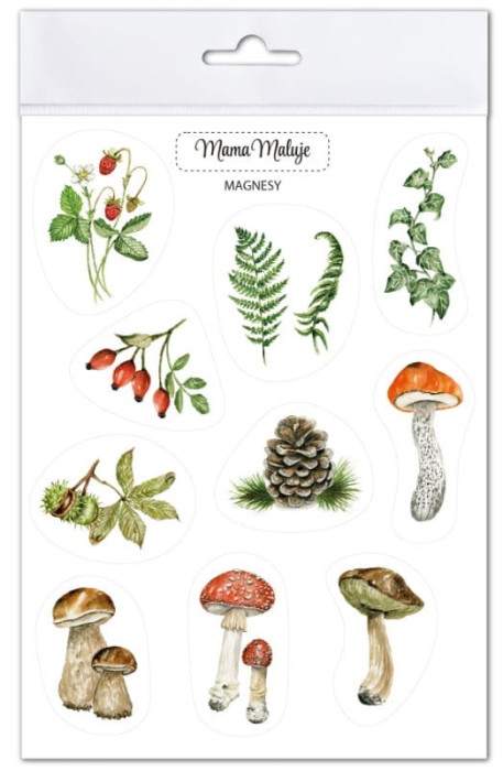 Magnesy na lodówkę leśne botaniczne
