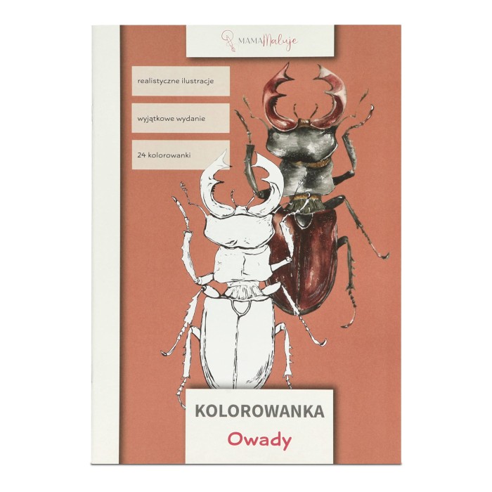 Realistyczna kolorowanka dla dzieci Owady przód