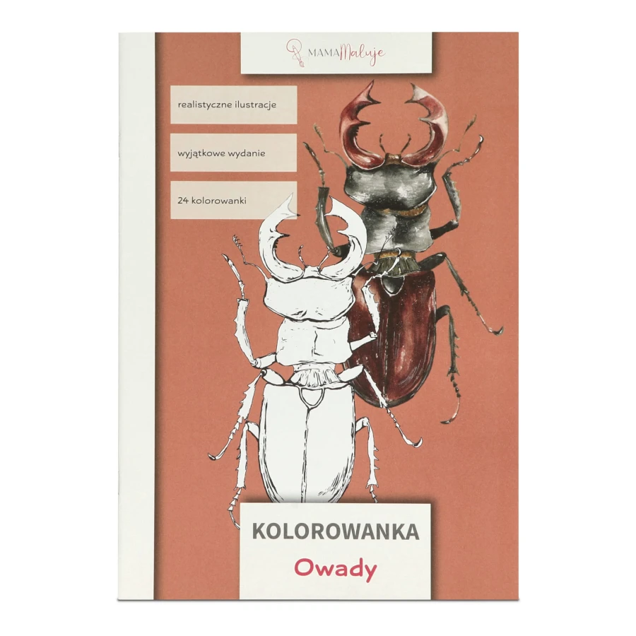 Realistyczna kolorowanka dla dzieci Owady przód