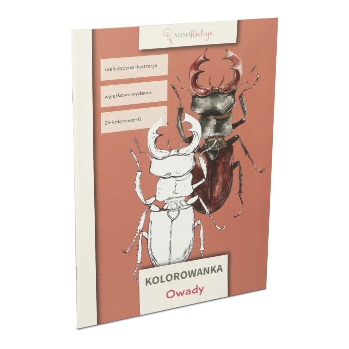 Realistyczna kolorowanka dla dzieci Owady