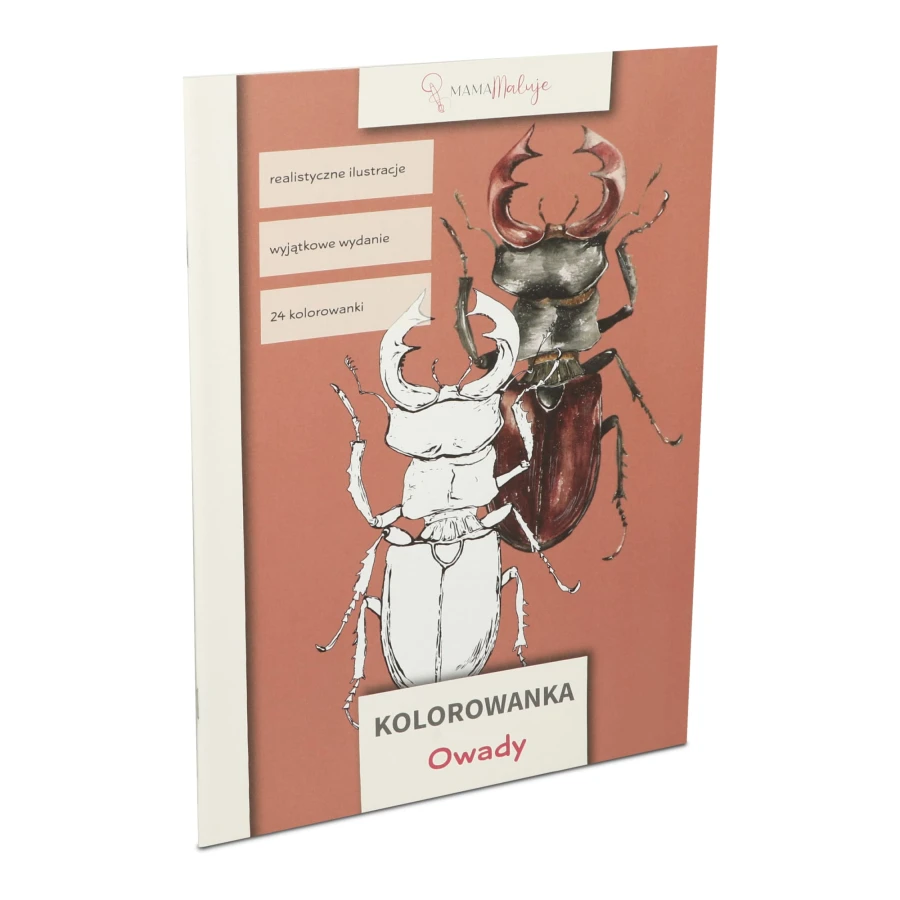 Realistyczna kolorowanka dla dzieci Owady