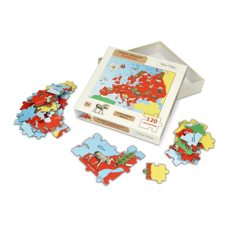 Puzzle edukacyjne Europa 120 elementów środek