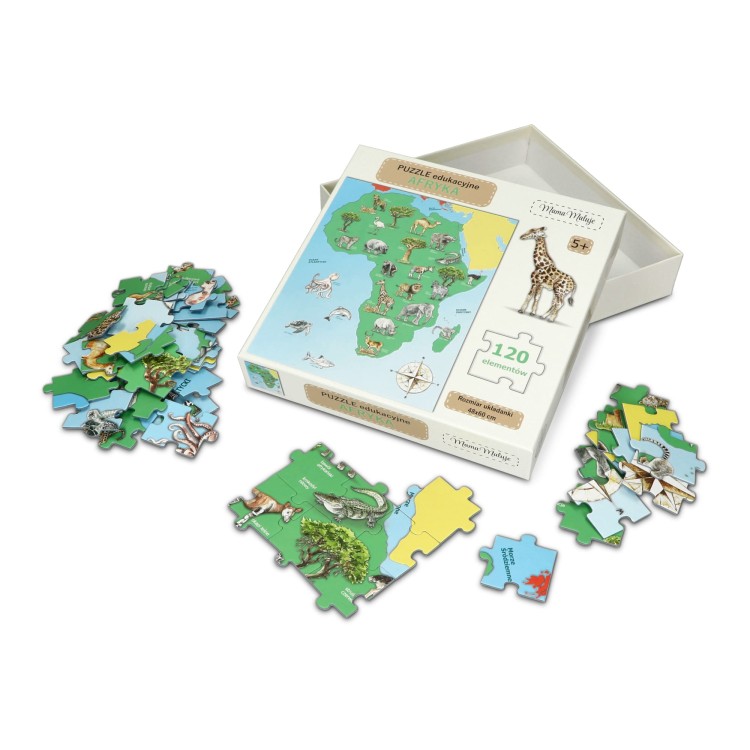 Puzzle edukacyjne Afryka 120 elementów środek