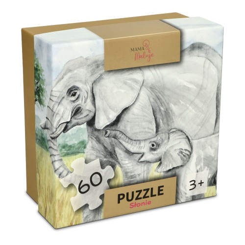 Puzzle 60-elementowe Słonie