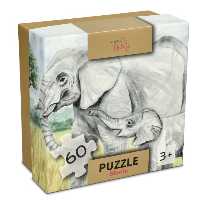Puzzle 60-elementowe Słonie