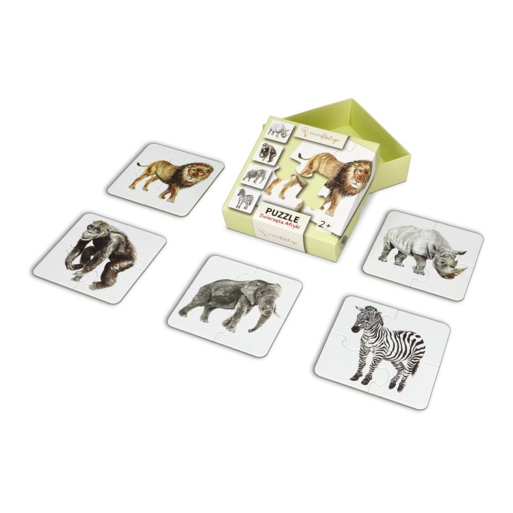 Puzzle 4-elementowe Zwierzęta Afryki środek