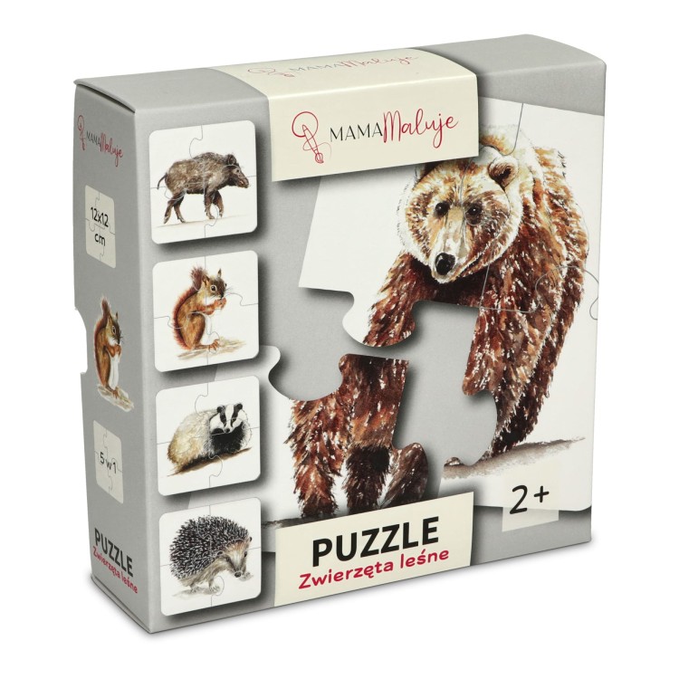Puzzle 4-elementowe Zwierzęta leśne