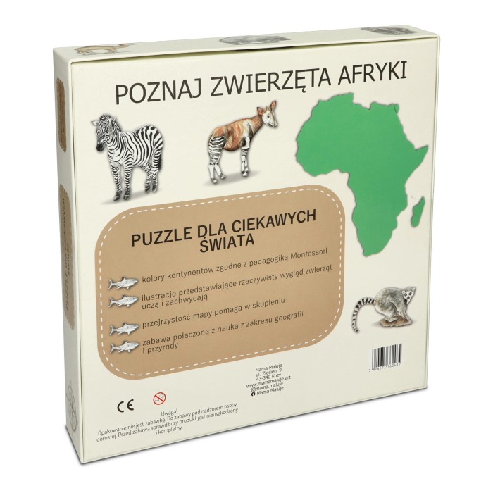 Puzzle edukacyjne Afryka 120 elementów tył