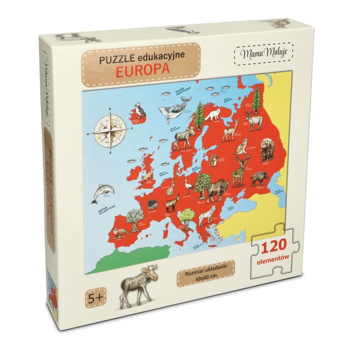 Puzzle edukacyjne Europa 120 elementów