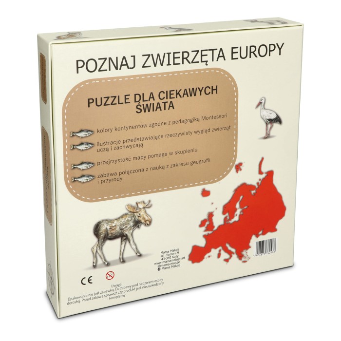 Puzzle edukacyjne Europa 120 elementów tył