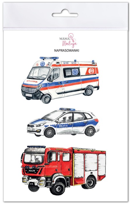 Naprasowanki na koszulkę pojazdy specjalne