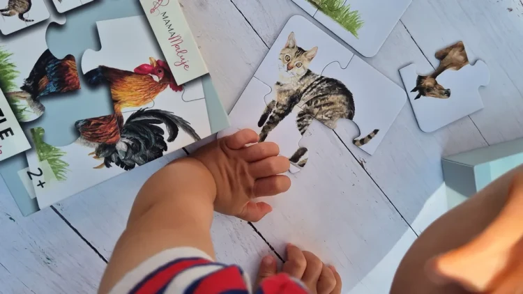 Puzzle 4-elementowe Zwierzęta wiejskie w użyciu