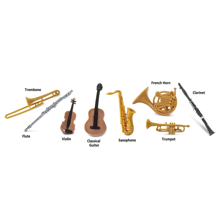 Instrumenty muzyczne figurki z opisami